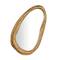 Gold Aluminum Contemporary Abstract Wall Mirror, 23" x 1" x 35"